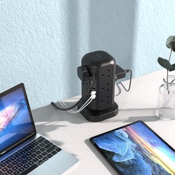 Powerology 12 Socket Multi-Port Tower HUB/Charge 17 Devices At Optimal Speed 3M