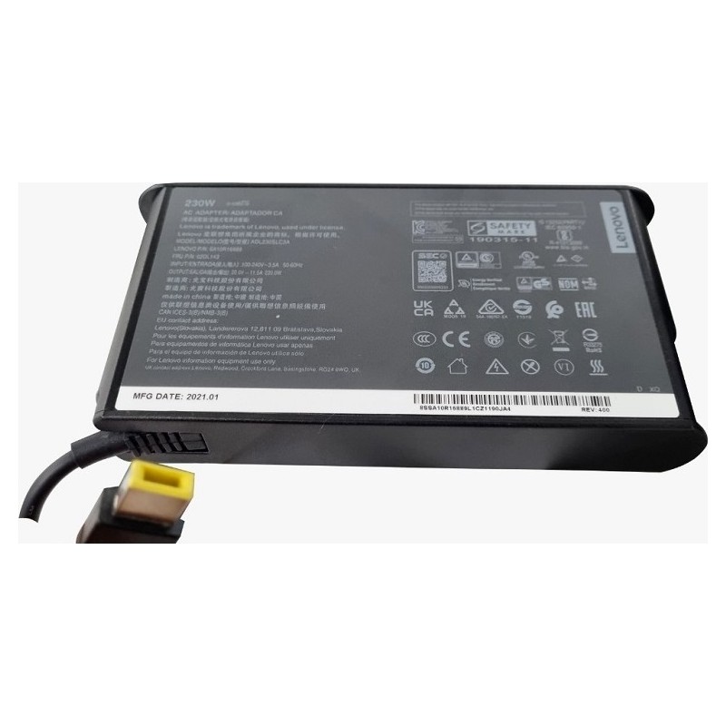 Lenovo ADL230SLC3A Legion Original Charger, 100-240V 50/60Hz Input, 20V 11.5A Output, Black | ADL230SLC3A
