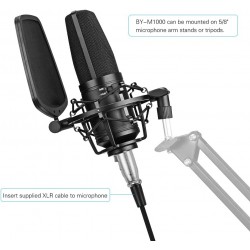 Irfora Microphone with Double-layer Pop Filter Shock Mount (BY-M1000)