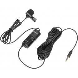 BOYA BY-M1-PRO Premium Universal Omnidirectional Lavalier Microphone for Cameras,Smartphones,Tablets,Computers, Recorders Black