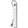 Belkin 6 Way/6 Plug Surge Protection Strip With 2 Meters Cord Length - Heavy Duty Electrical Extension Socket