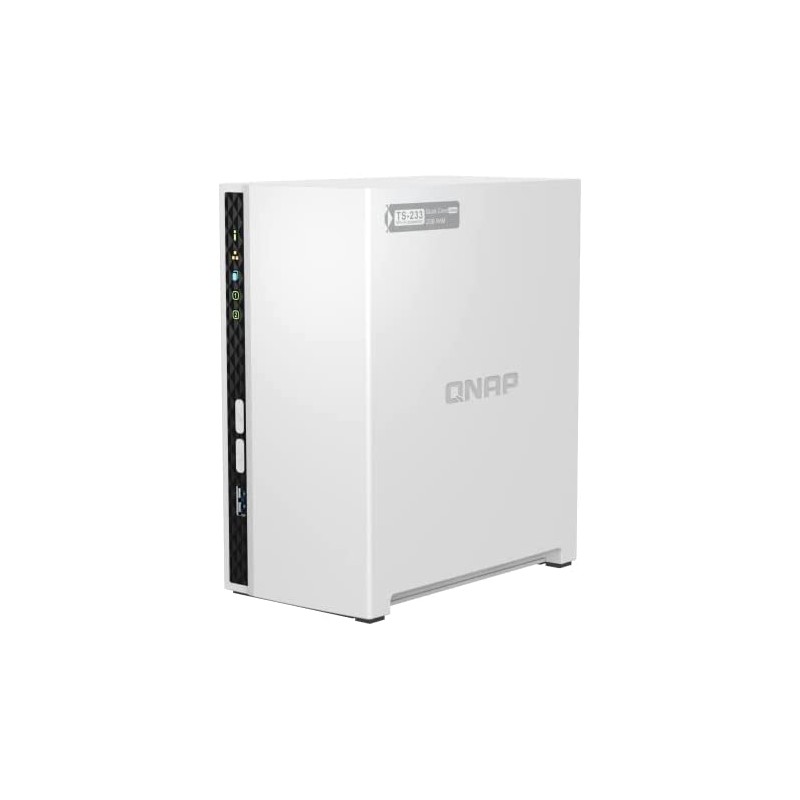 Qnap TS 233 2 bay Desktop NAS Enclosure 8TB RAM Seagate Ironwolf Drive, White, TS-233/8TB-IW