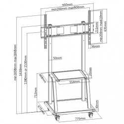 ULTRA-HEAVY DUTY STEEL MOBILE TV STAND