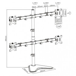 QUAD MONITOR ECONOMY ARTICULATING STAND