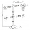 QUAD MONITOR ECONOMY ARTICULATING STAND