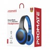 PROMATE DEEP BASS OVER-EAR WIRELESS HEADPHONES BLUE