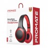 PROMATE DEEP BASS OVER-EAR WIRELESS HEADPHONES RED