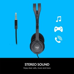 Logitech H111 Wired Headset, Stereo Headphones with Noise-Cancelling Microphone