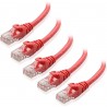 5 Pack Snagless 0.5M Short Cat6 Ethernet Cable 1.6ft Ethernet Computer LAN Network Cord,- full copper (Red)