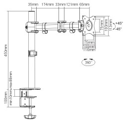 ECONOMY STEEL LCD VESA DESK MOUNT