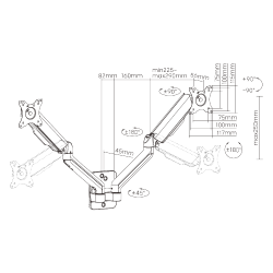 COST-EFFECTIVE SPRING-ASSISTED DUAL MONITOR WALL MOUNT 17"-32"