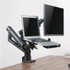 ALUMINUM SLIM SPRING-ASSITED MONITOR ARM WITH LAPTOP HOLDER