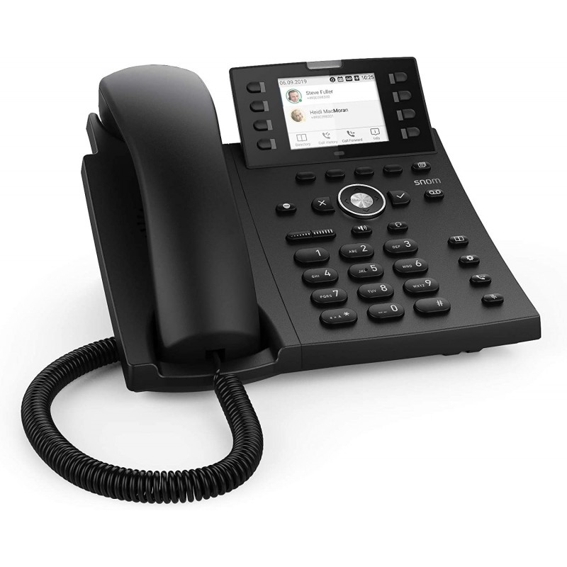 Snom D335 Desk Telephone (2.7" High-Resolution Color Display,12 SIP identities,8 (32) Self-Labelling Function Keys) Black