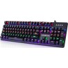 ABKONCORE 100% Mechanical Hot Swappable Gaming Keyboard K595,Wired USB Rainbow LED Backlit