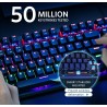 ABKONCORE 100% Mechanical Hot Swappable Gaming Keyboard K595,Wired USB Rainbow LED Backlit
