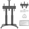 Large Telescopic Height Adjustable Professional TV Trolley Stand