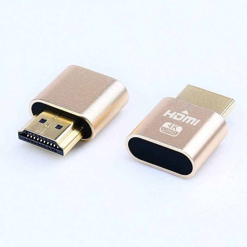 Dtech HDMI Dummy Plug Compatible with Windows, Mac, Osx, Linux (2 Pieces)
