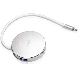 USB HUB Type C to USB3.0 4Port Hub 0.25M, with Power Port Fast Charging Data Transfer for Laptop Desktop (Silver)