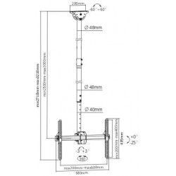 PLB-CE946-01XL is a full-motion ceiling mount designed to offer the ultimate in versatility and universal compatibility