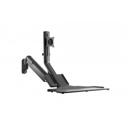 SINGLE SCREEN PREMIUM GAS SPRING COMPUTER WALL MOUNT WITH CPU HOLDER For 17″~32″ Monitor